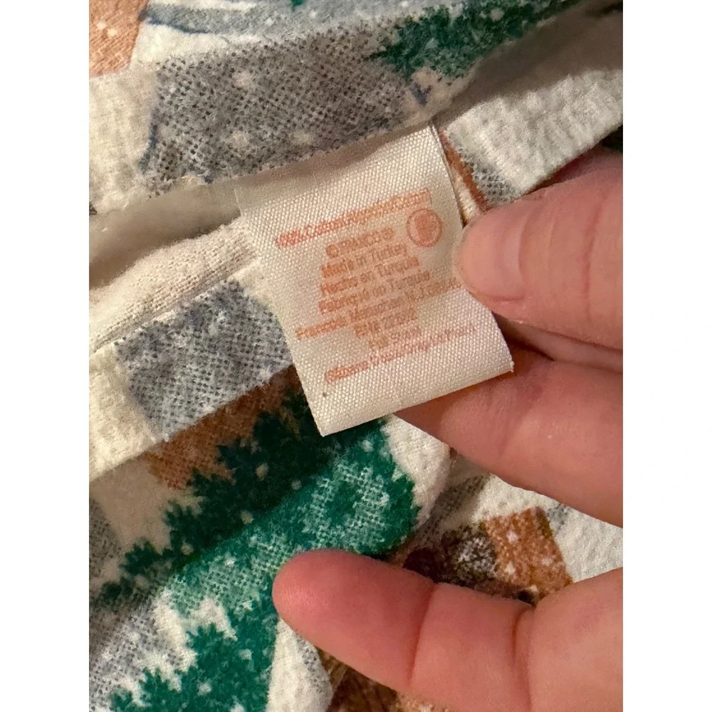 Vintage Franco Full Size Flat‎ & Fitted Sheet Set Winter Village Turkey Holiday